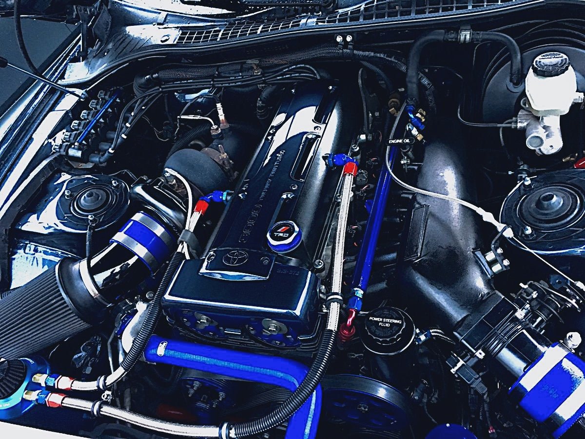2JZ Engine installed in a car.